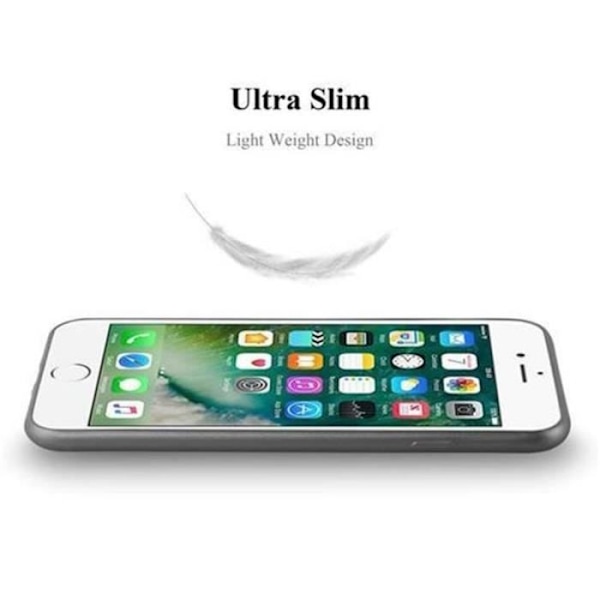 Apple iPhone 8 - iPhone 7 - iPhone 7S i METALLIC GREY från Cadorabo (METALLIC MATTE Design) Ultramjukt silikongel TPU-fodral
