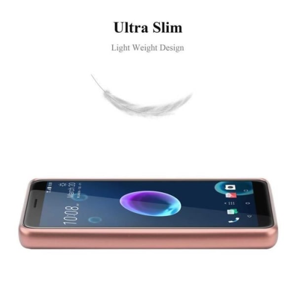 Cadorabo Fodral fungerar med HTC Desire 12 i METALLIC ROSÉ GOLD - Stötsäker och reptålig TPU silikonhölje - Ultra Slim