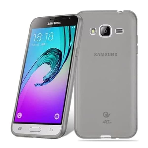 Transparent stötsäker silikonfodral för Samsung Galaxy J3 2016 Svart