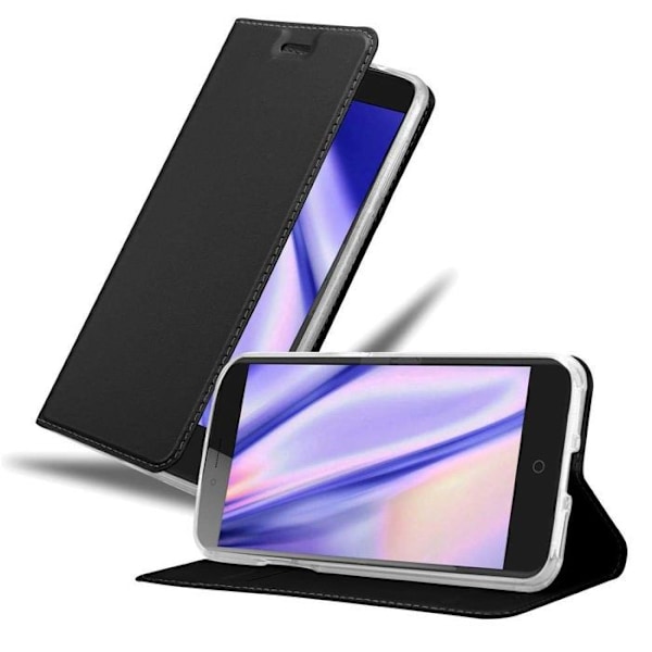 Coque för ZTE Blade V7 Etui i CLASSY SVART Hölster Fodral Skydd med magnetisk stängning Plånbok Wallet Svart