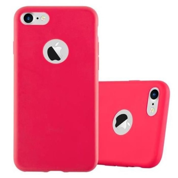 Apple iPhone 8 / 7 / 7S Fodral CANDY RED Cadorabo DESIGN CANDY TPU Silikon Skyddsfodral Cover Ultra Slim Bumper