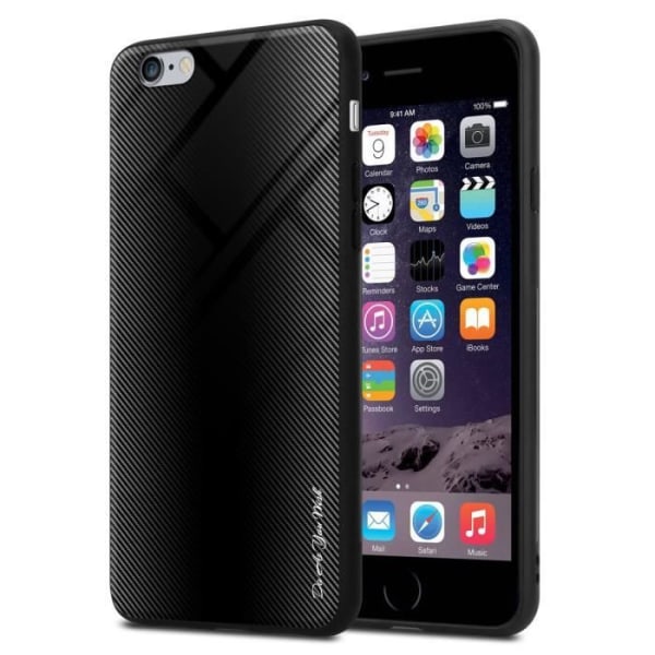 Fodral till Apple iPhone 6 PLUS / 6S PLUS Skal i SVART OPAL Fodral Skydd i härdat glas och TPU silikon Svart