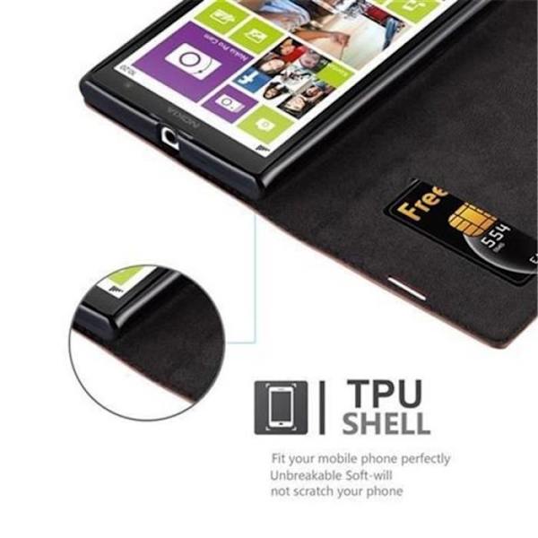 Cadorabo Nokia Lumia 1020 Fodral MEDELBRUNT Osynlig MAGNETISK STÄNGNING Fodral Fodral Stöder stativ och kortplats