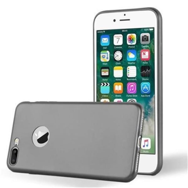 Apple iPhone 8 PLUS - iPhone 7 PLUS - iPhone 7S PLUS fodral i METALLIC GREY från Cadorabo (METALLIC MATT DESIGN) Gel TPU skal