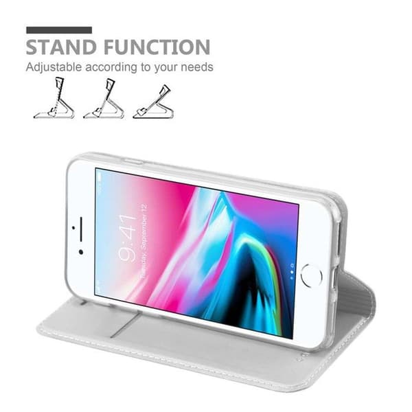 Flipfodral för iPhone 7 / 7S / 8 / SE 2020 Klassisk Silver Plånbok Stötsäker Grå