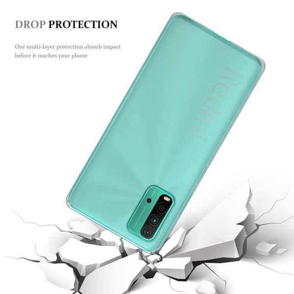 Transparent stötsäker silikonfodral för Xiaomi RedMi 9T / POCO M3 Vit