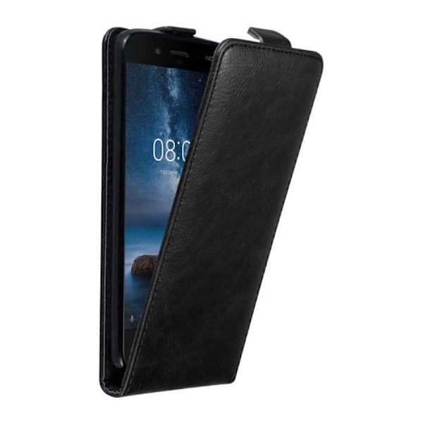 Coque - CADORABO - Nokia 8 2017 - Syntetiskt läder - Flip - Magnetisk stängning Svart
