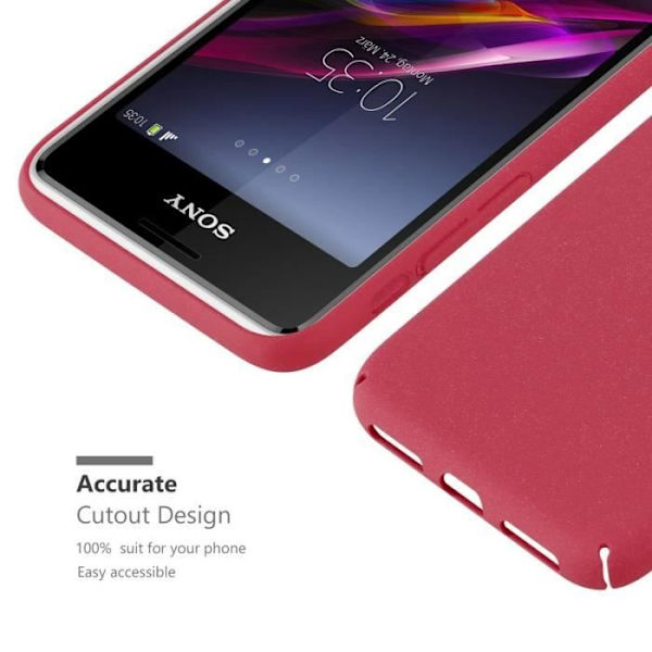 Coque - CADORABO - Sony Xperia E1 - Hårt skydd - Matt design - Röd färg Röd