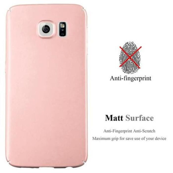 Cadorabo Samsung Galaxy S6 Fodral ROSE GULD METALL DESIGN MATT METALL Hårt plastskydd Skydd Hårt fodral Skal Ultra Slim Bumper