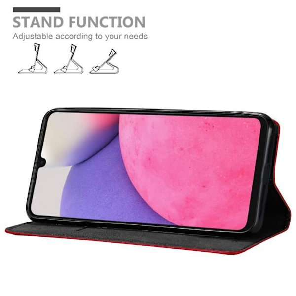 Fodral - CADORABO - Samsung Galaxy A33 5G - APPLE RED - Bokstilsfodral - Magnetiskt skydd ÄPPELRÖD