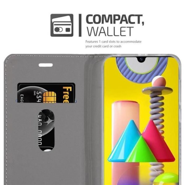 Fodral till Samsung Galaxy M31 i GRÅ SVART Cadorabo Cover Protection magnetisk stängning