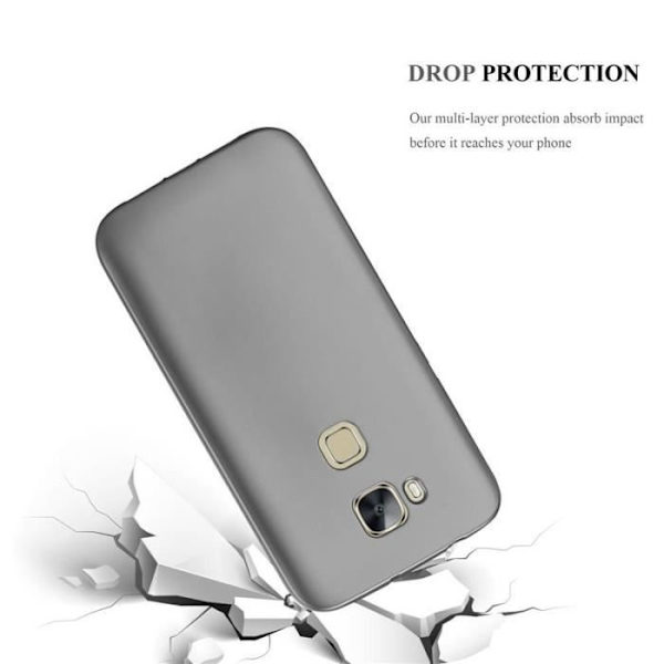 Cadorabo Fodral fungerar med Huawei G7 PLUS - G8 - GX8 i METALLIC GREY - Stötsäker och reptålig TPU silikonskydd - Ultra