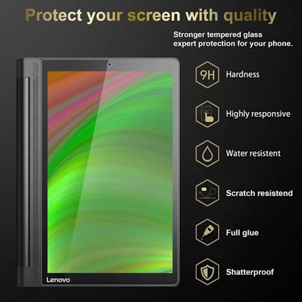 Skyddsfilm - CADORABO - Lenovo Yoga Tab 3 Plus - Härdat glas - Antistatisk - Fallbeständig