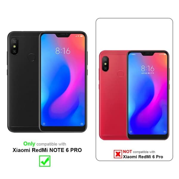 Fodral med lock för Xiaomi RedMi NOTE 6 PRO Etui i GRÅ BLOMMÖNSTER Skydd Design Blommig Plånbok Grå