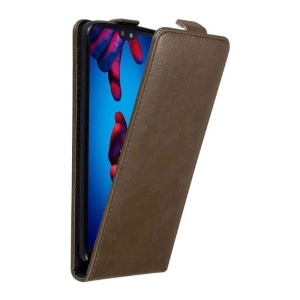 Flipfodral - CADORABO - Huawei P20 - Läderimitation - Brun - Magnetstängning kastanj