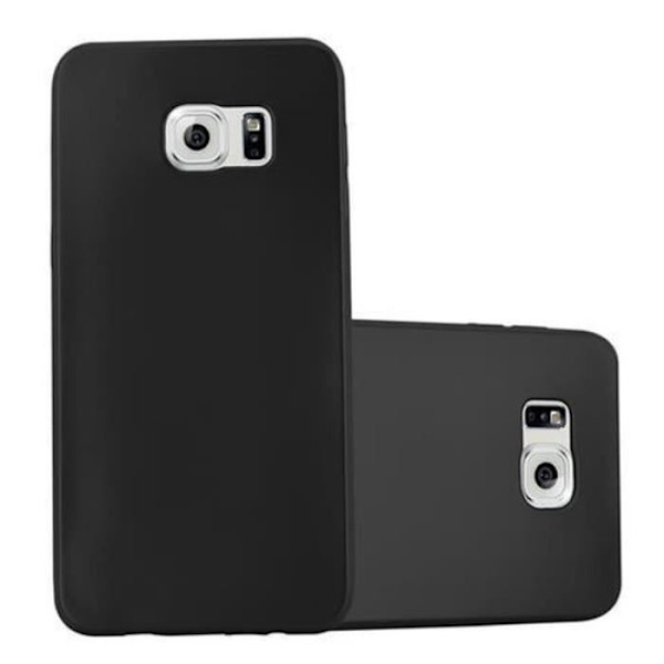 Samsung Galaxy S6 EDGE-fodral i METALLIC BLACK från Cadorabo (METALLIC MATTE Design) Ultratunt mjukt silikon TPU-gelskydd