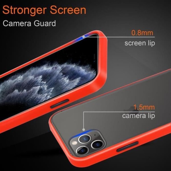 Étui - CADORABO - Apple iPhone 11 PRO MAX - Frostad Röd - Stötskydd - Matt Design Frostad Röd