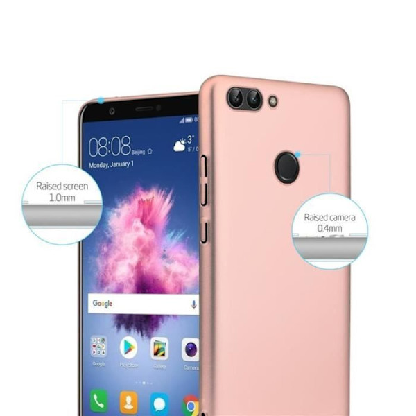 Coque - CADORABO - Huawei P SMART / Enjoy 7S - Hård skydd - Matt metallisk design - Orange Orange