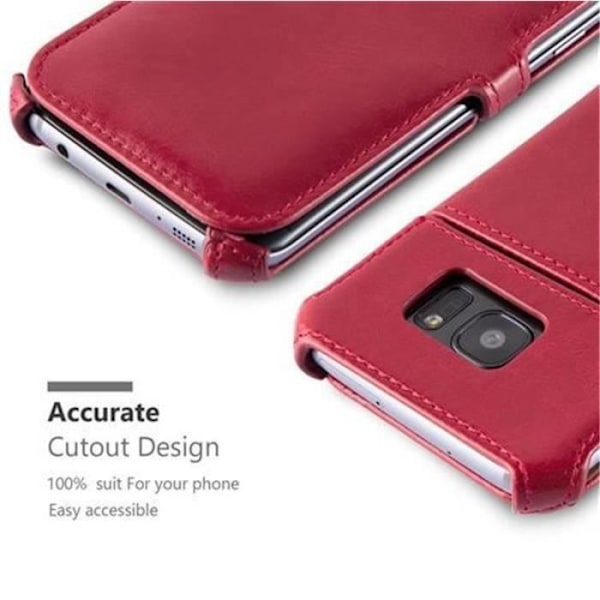 Cadorabo Samsung Galaxy S7 EDGE Fodral skal stöder stativ och hörnfäste UTAN magnetlås RED-PASSION