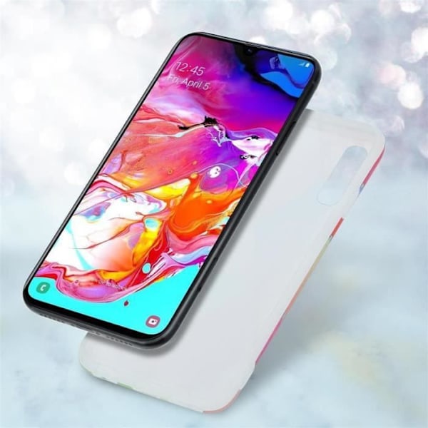 Skyddsskal - CADORABO - Samsung Galaxy A70 / A70s - Regnbågsmarmor - Halkskyddande - Mjuk Regnbåge