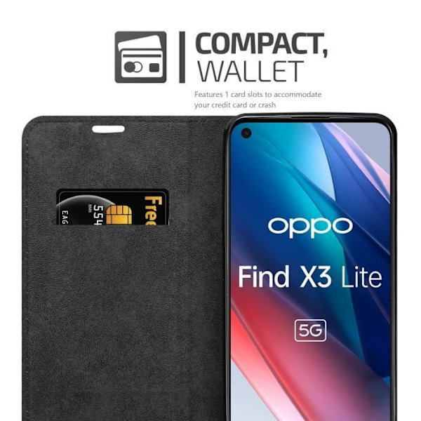 Fodral till Oppo FIND X3 LITE Fodral i KAFFEBRUN Fodral Skyddsplånbok kaffe brunt