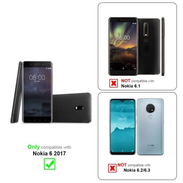 Etui för Nokia 6 2017 Flip-fodral i ÄPPLE RÖD Skydd Röd