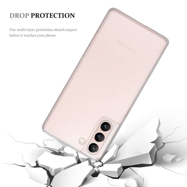 Transparent stötsäker silikonfodral för Samsung Galaxy S22 Vit