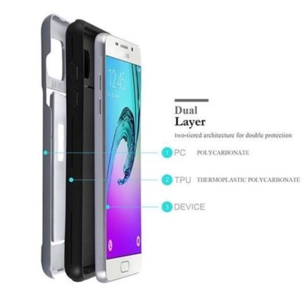 Cadorabo Fodral för Samsung Galaxy A5 2016 (6), SILVER ARMOR Design HYBRID TPU Gel Silicon Hårt fodral