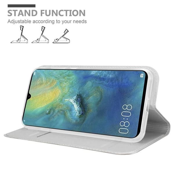 Fodral med lock för Huawei MATE 20 Plånbok i KLASSISK SILVER Stötsäker Grå