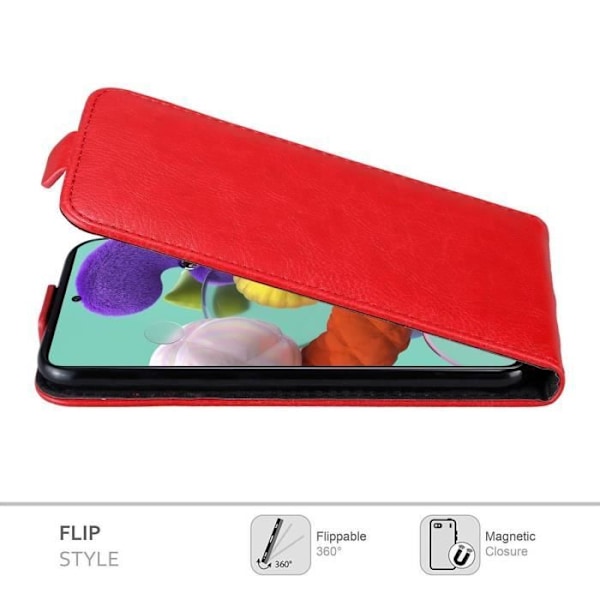 Coque - CADORABO - Samsung Galaxy A51 5G - Flipfodral med Magnet - Syntetiskt läder - Röd av Äpple Äppelrött