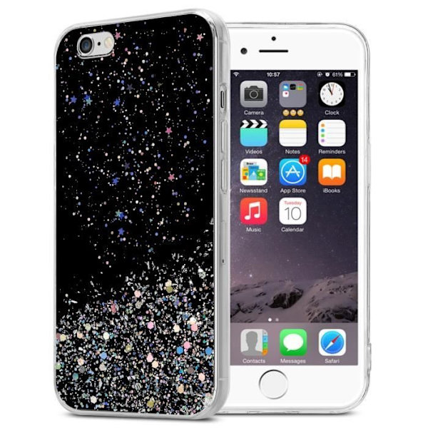 Fodral för Apple iPhone 6 PLUS / 6S PLUS Fodral i svart med glitterfodral Skyddande silikon TPU Glitter paljetter
