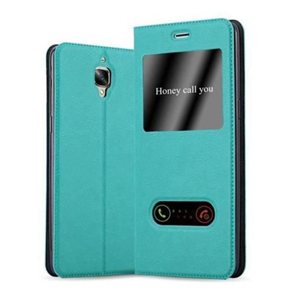 OnePlus 3 - 3T Fodral i MINT TURQUOISE av Cadorabo (Design VIEW) Helt skyddande fodral med Flip Flip, Stativ