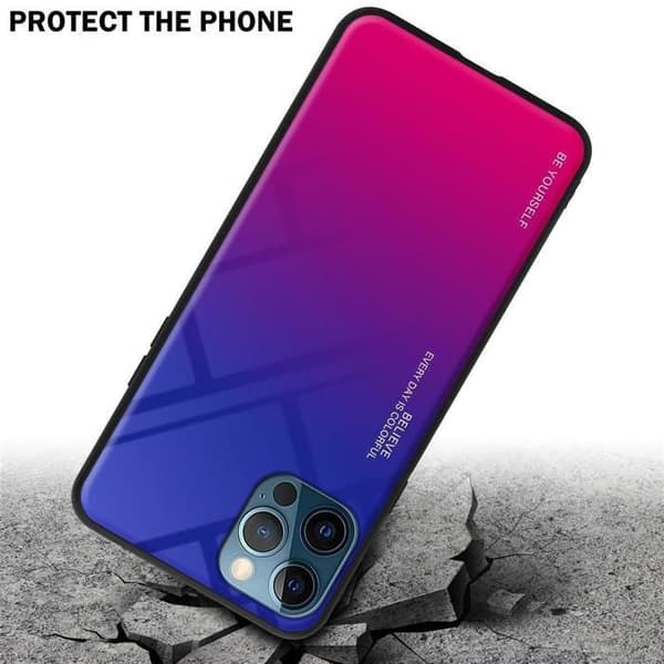 iPhone 12 PRO MAX Fodral i VIOLETT - RÖD Stötsäker Bicolor Design Svart