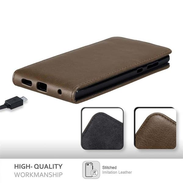 Etui för Sony Xperia L1 Flip-skal i KAFFEBRUNT Skyddsfodral brun