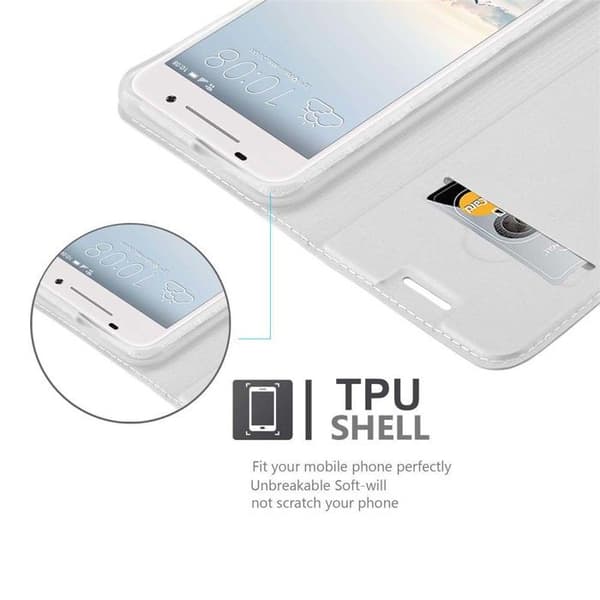 Flip-fodral för HTC ONE A9 Etui i KLASSISK SILVER Plånbok Stötsäker Grå
