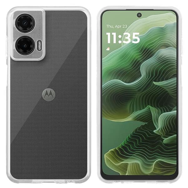Transparent stötsäker silikonfodral för Motorola Moto G35 Vit