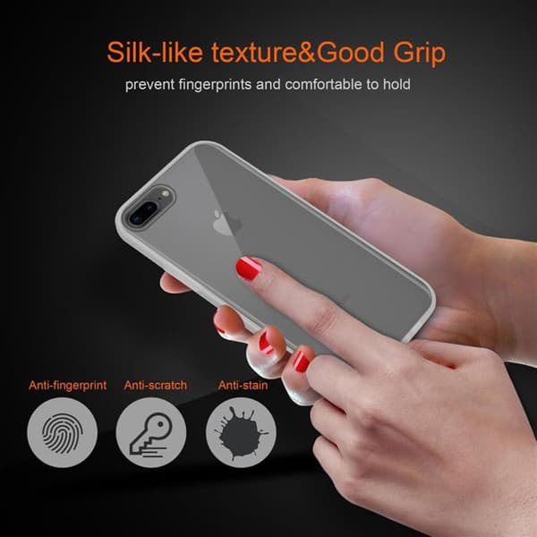 Skal för iPhone 6 PLUS / 6S PLUS / 7 PLUS / 7S PLUS / 8 PLUS i Transparent Frostad Stötsäker Skydd Vit