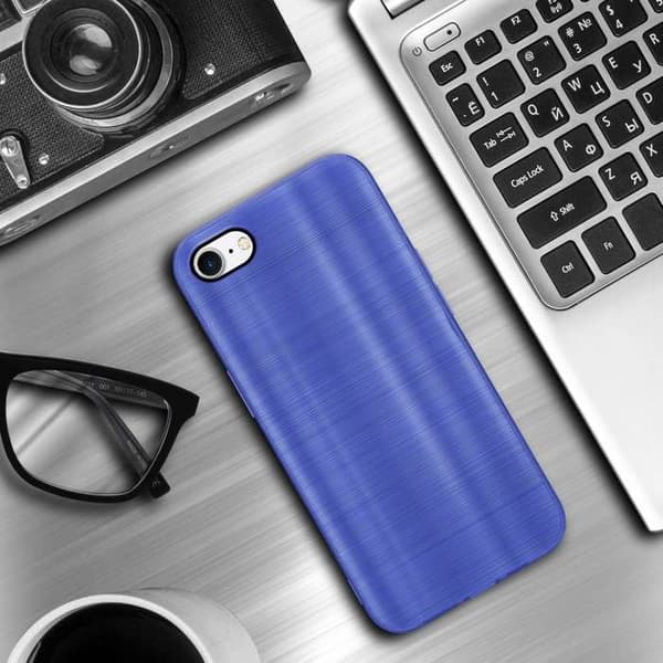 Skyddsfodral för iPhone 7 / 7S / 8 / SE 2020 Borstad Lila Kamera Violett