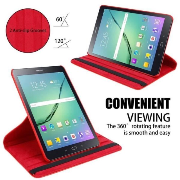 Cadorabo Fodral till Samsung Galaxy Tab S2 (8.0" Zoll) SM-T715N - T719N i rött - UTAN automatisk väckning
