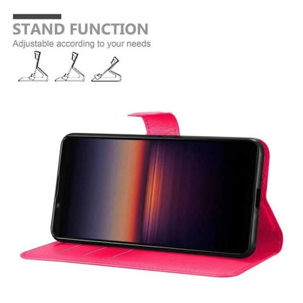 Fodral - CADORABO - Sony Xperia 1 II - Läderimitation - Rosa - Stativfunktion Rosa