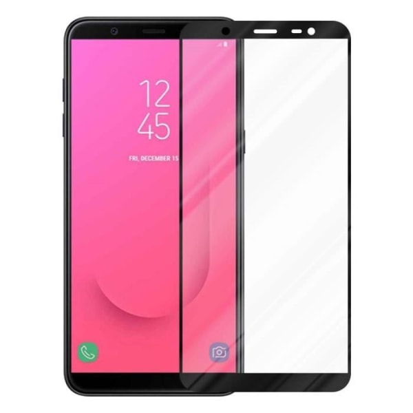 Cadorabo härdat glas för Samsung Galaxy J8 2018 i TRANSPARENT med SVART - Skärmskydd med full täckning för