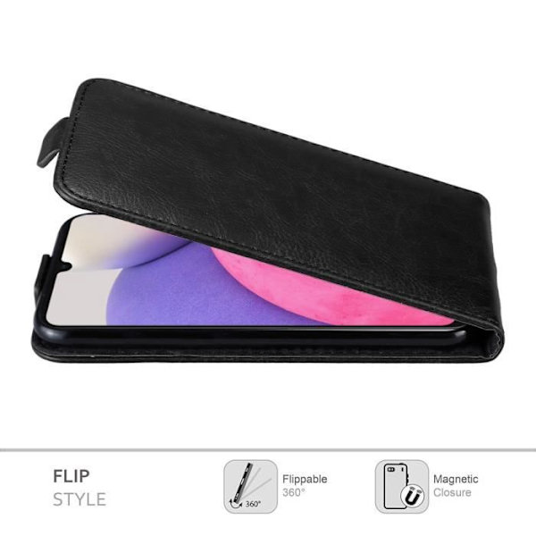 Coque - CADORABO - Samsung Galaxy A33 5G - Svart - Flip-skydd - Magnetisk stängning Svart