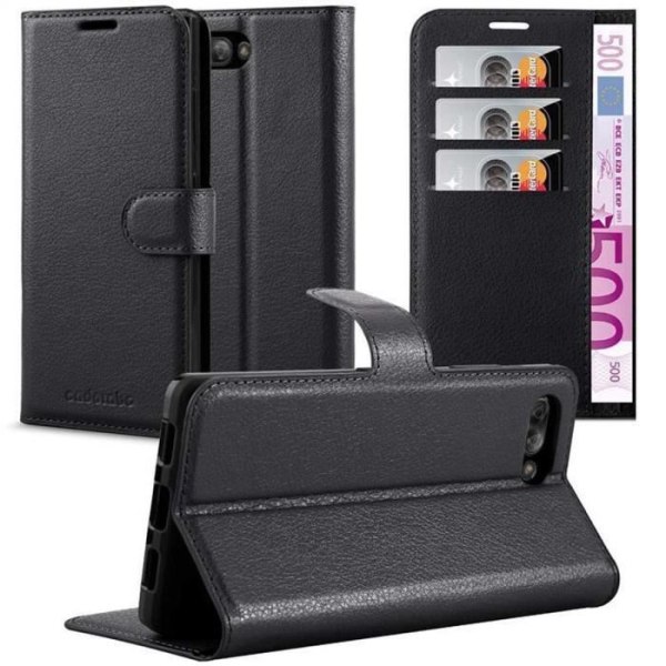 Coque - CADORABO - KEY 2 - Similicuir Svart - Magnetisk Stängning - Horisontell Ställfunktion Svart