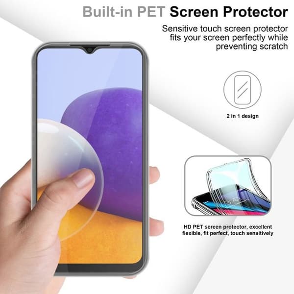 Transparent skydd för Samsung Galaxy A22 5G, helskydd Vit