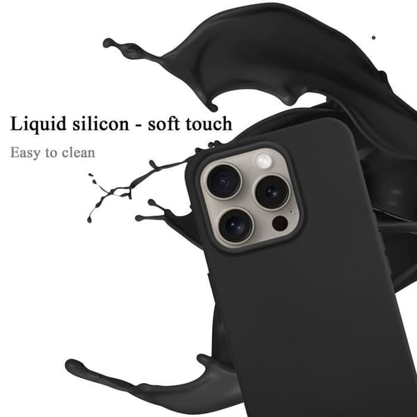 Skal för iPhone 16 PRO MAX Stötabsorberande i LIQUID BLACK Svart