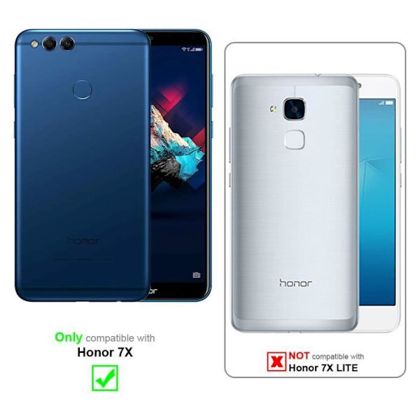 Honor 7X Fodral - CADORABO - Elegant silverfodral - Magnetisk stängning - Stativfunktion Pengar