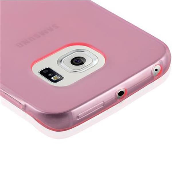 Transparent stötsäker silikonfodral för Samsung Galaxy S6 EDGE Ros