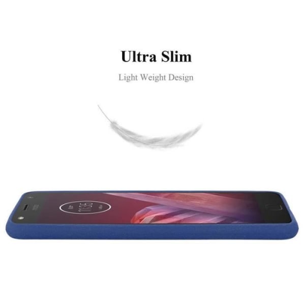 Cadorabo Fodral fungerar med Motorola MOTO Z2 i FROST DARK BLUE - Stötsäker och reptålig TPU silikonhölje - Ultra Slim