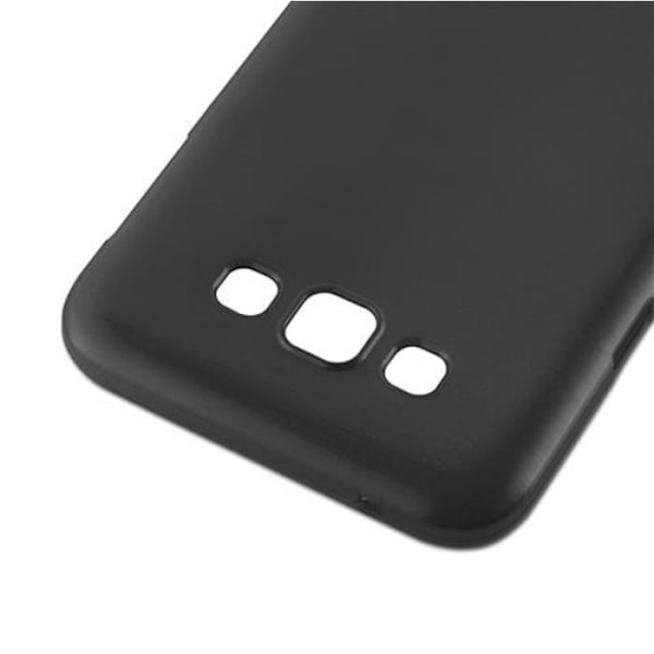 Samsung Galaxy E7 2015 Fodral - CADORABO - Borstad metalldesign - Jet Black - Tunt och lätt skydd Kolsvart