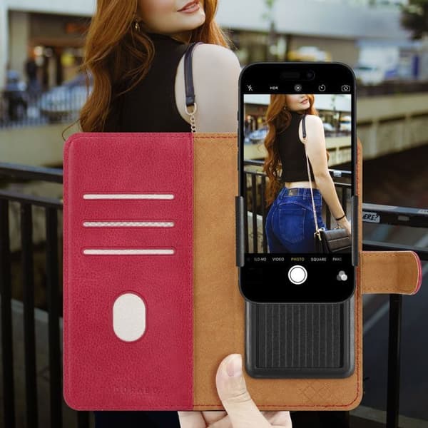 Fodral för Samsung Galaxy S9 PLUS Skydd i RÖD Plånbok Röd
